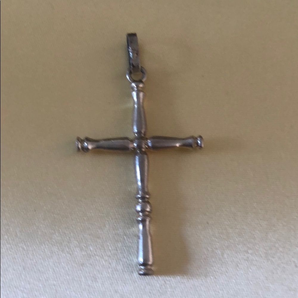 Sterling Mexico Cross charm pendant 1 1/2” NOS